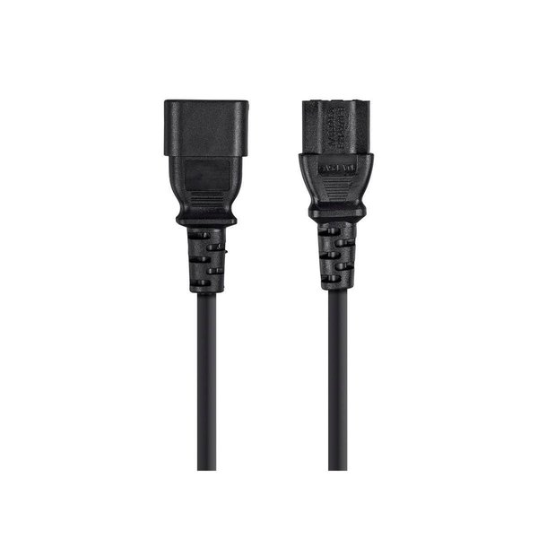 Monoprice Extension Cord - IEC 60320 C14 to IEC 60320 C13_ 18AWG_ 10A_ 3-Prong_ 6329